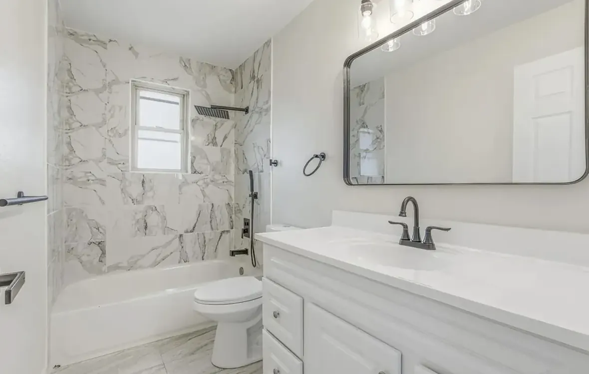 The same bathroom later, cleared and updated