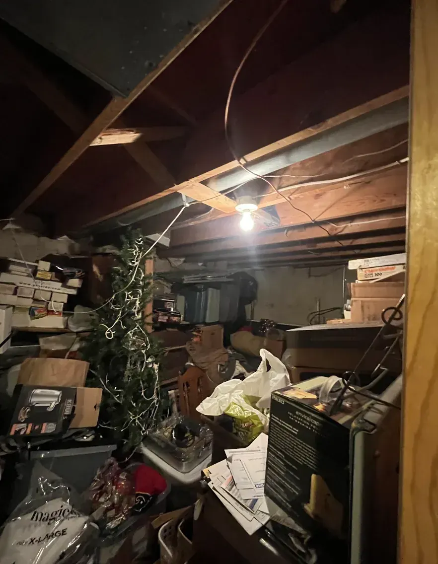 Basement of a Broomfield, Colorado house bought as-is by Windcrest Investments, before